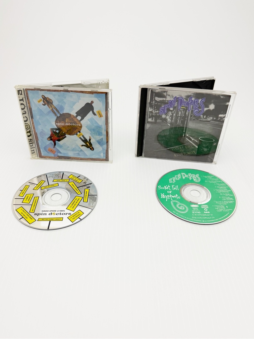 Set of 2 Spin Doctors Audio Music CDs Turn it Upside Down Pocket Kryptonite